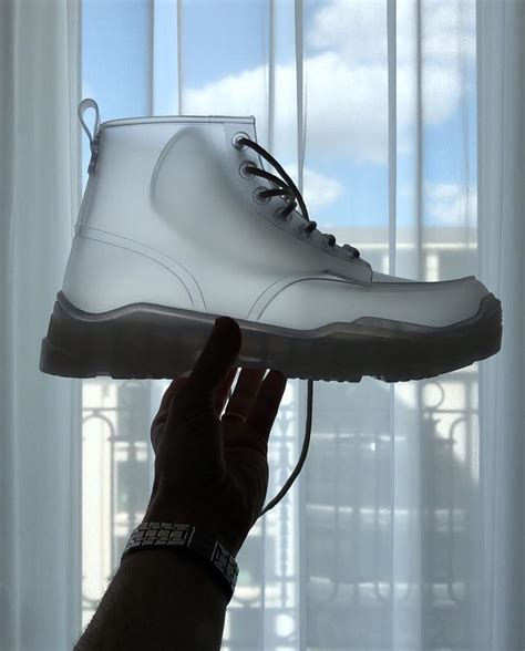 dior transparent high-top rubber boots